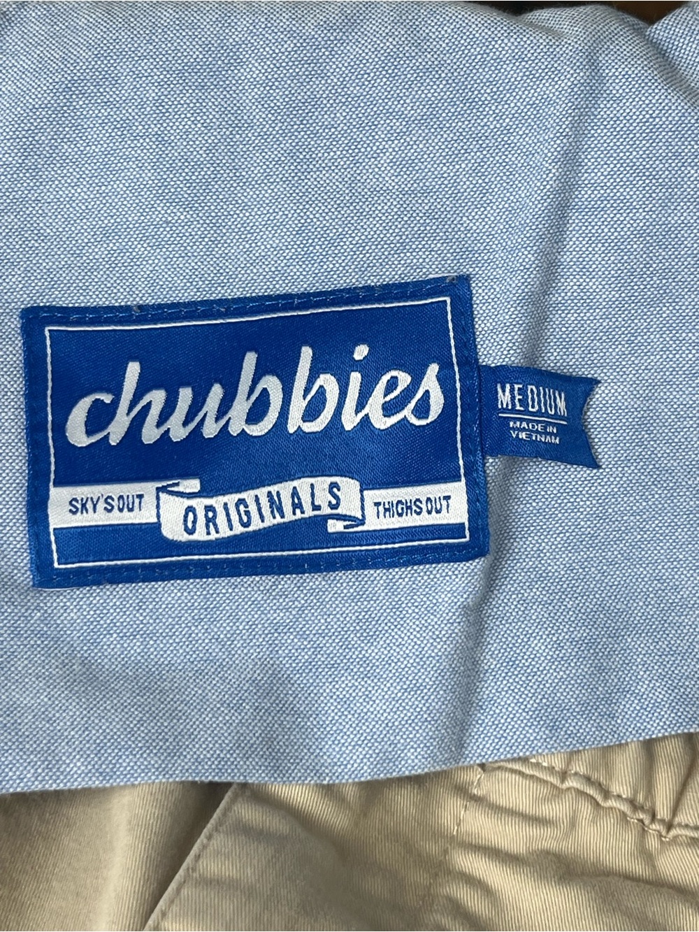 Chubbies khaki elastic waist 5.5” inseam cotton spandex shorts, medium. - Picture 4 of 9